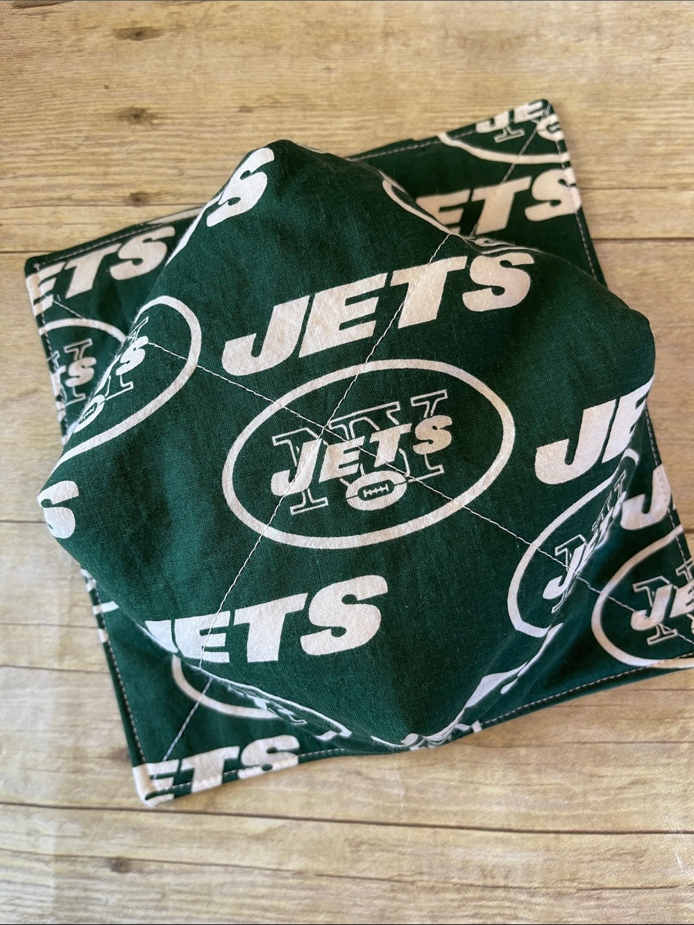 Microwave Bowl Cozy NFL Jets Reversible Gift Basket Cotton Bowl